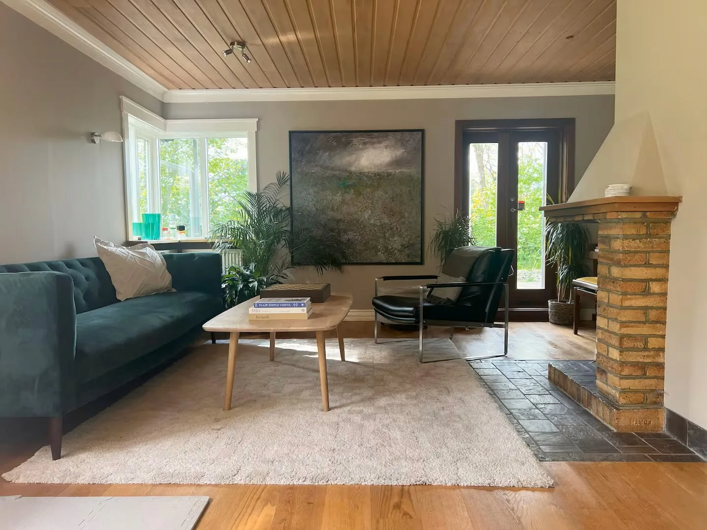Living room with fireplace